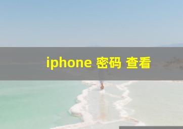 iphone 密码 查看